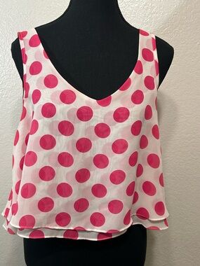 Necessary Objects Pink
Polka Dot Chiffon Cropped
Tank Top Medium
